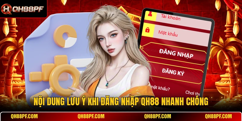 Nội dung lưu ý khi đăng nhập QH88 nhanh chóng